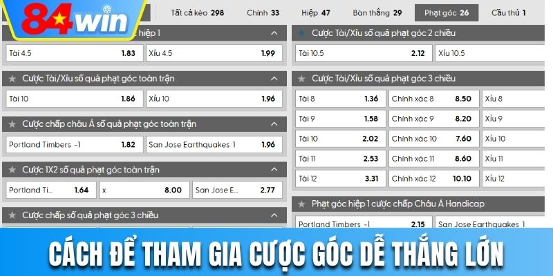 Cách để tham gia cược góc dễ thắng lớn